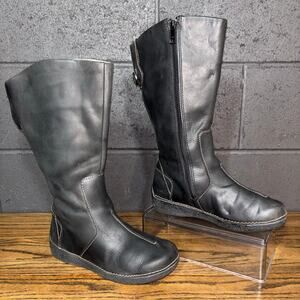 Duluth Trading Women’s Leather Mid-Calf Boots Size 7 Black Zip Comfort Sole